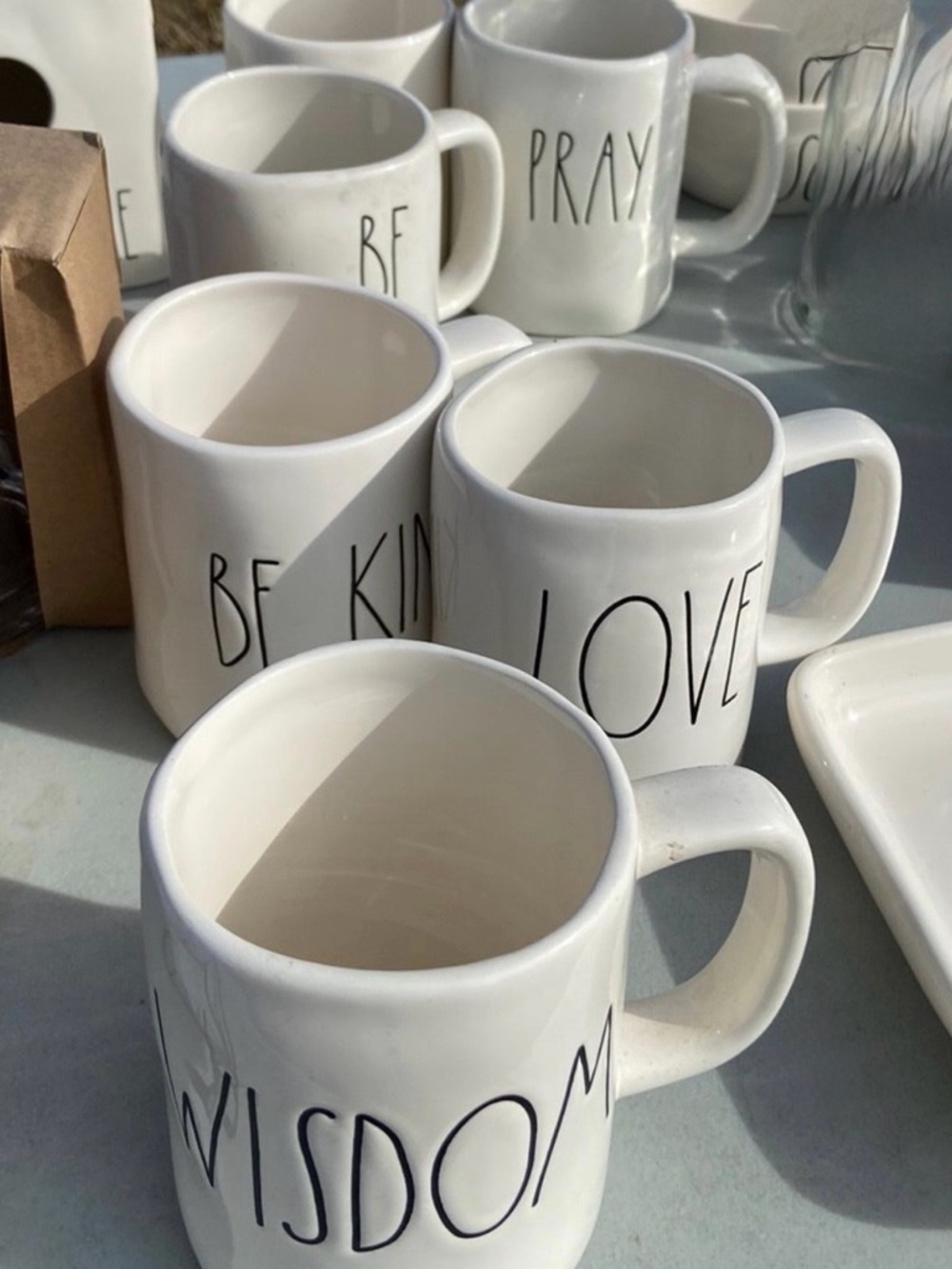 White Ceramic 'Wisdom' Inspirational 6 Mugs